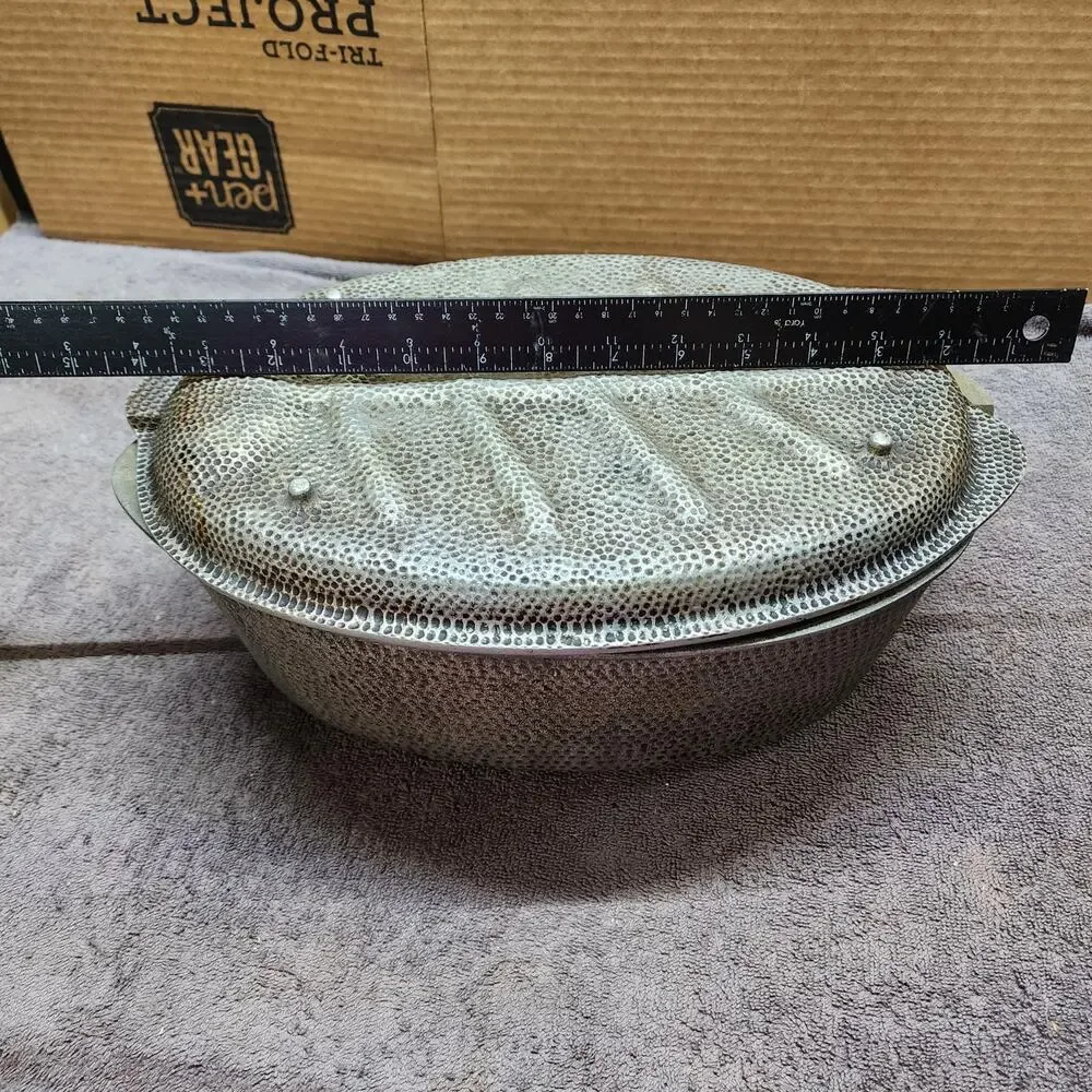 Vintage hammered roaster HomeWare HAB Co. Ohio pot with lid and insert U